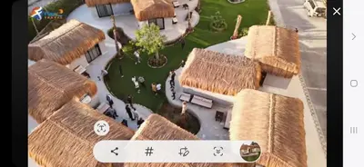 an image of a model of a village with thatched roofs at Luxury suit with private beach and aquapark in Hurghada