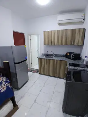 a kitchen with a refrigerator and a sink at Studio in turtels beach e41 in Hurghada