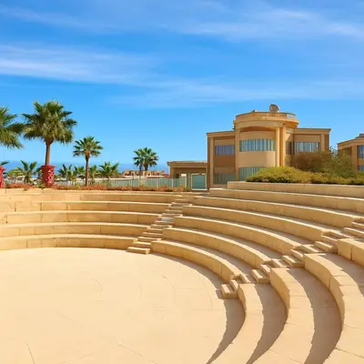 a set of stairs in front of a building at Selena Bay Prime Stays in Hurghada