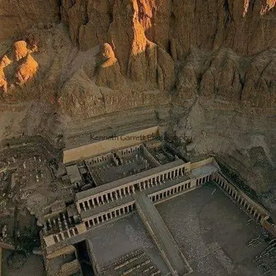an aerial view of a cave with a building at New Alsalam Hotel in Luxor