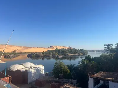 a view of a body of water with trees at Aswan Holistic Hotel in Aswan