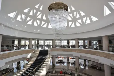 a view of a shopping mall with a large ceiling at Xanadu Club Makadi Bay - High Class All Inclusive in Hurghada