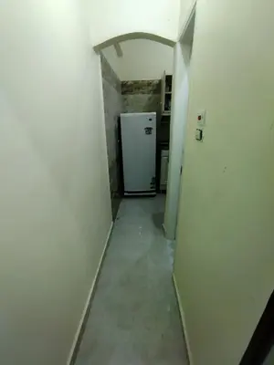 a hallway with a white refrigerator in a room at Peaceful Private Studio Steps from Luxor in Luxor
