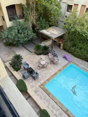 an overhead view of a backyard with a swimming pool at Casa Hurghada in Hurghada