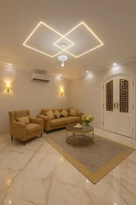 a living room with two couches and a table at Oscar Apartment 8 in Luxor