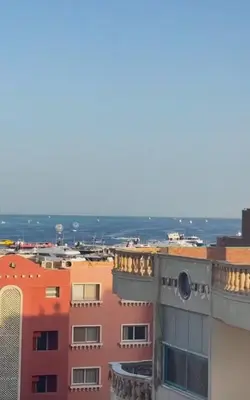 a view from the roof of a building at شقة فندقية امام المارينا 3 غرف 5 سراير in Hurghada