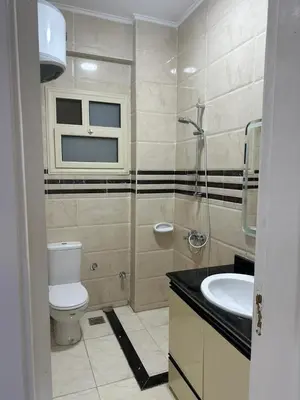 a bathroom with a toilet and a sink at شقة ايلا ترافيل in Luxor