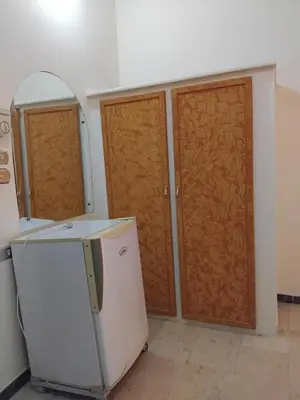 a room with two wooden doors and a mirror at Ramsess Hotel in Luxor