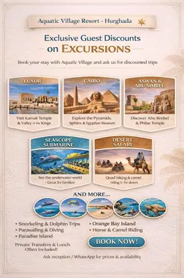 a flyer for an excursion to the pyramids at Aquatic Village - Red Sea Resort in Hurghada