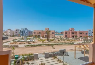 a view of a park from a building at Ollystays Ancient Hill 4BR Villa Private Pool in Hurghada