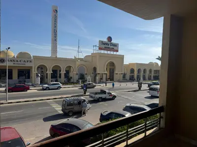 a view of a parking lot in front of a building at 4 Bedroom Seaside Hurghada Escape in Hurghada