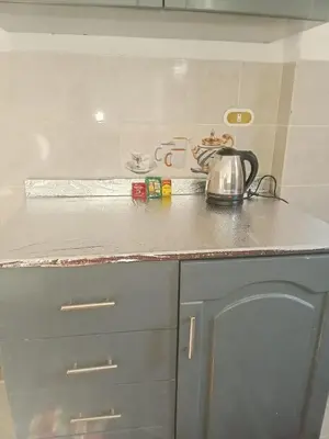 a kitchen counter with a tea kettle on it at Cozy 2-Bedroom Apartment Ramla, West Bank, Luxor in Luxor