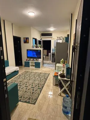 a large living room with a television and a living room at El nour in Hurghada