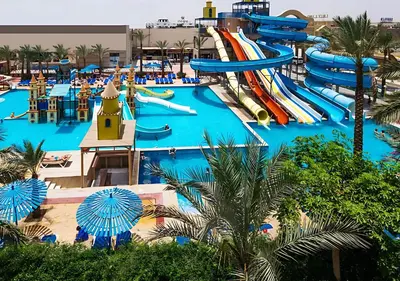 an image of a water park at a resort at Poolside Chalet Ground Floor Aqua Park - BY MAMO Property in Hurghada