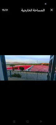 a view of a field of red flowers from a balcony at Casablanca guest house᭄ꦿ in Luxor