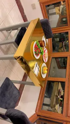 an overhead view of a table with plates of food at Nile Hotel in Aswan