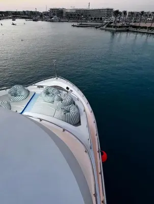 a boat in a body of water at The yacht in Hurghada
