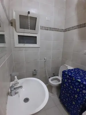 a bathroom with a white sink and a toilet at Fayrouz Compound in Hurghada