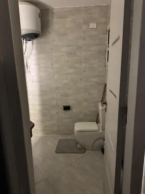 a bathroom with a toilet and a shower at Panorama view in Hurghada