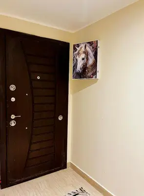 a door with a picture of a horse on the wall at ALDAU village mall in Hurghada