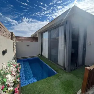 Bali chalet with private heated pool