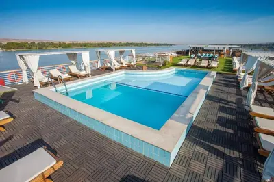 a swimming pool on the deck of a cruise ship at سحس جروب in Luxor