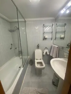 a bathroom with a tub and a toilet and a sink at nile crouse in Luxor