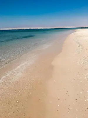 a sandy beach with the ocean in the background at Amazing 4 BR Villa in Soma Bay Movin Stay in Hurghada