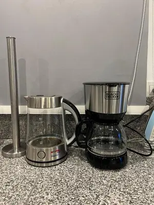 a coffee maker and a blender on a counter at Sholan El Gouna 2 Bedroom Apartment in Hurghada