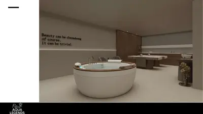 a bath tub in a bathroom with a sign on the wall at Flow Aqua Legends Resort Sahl Hasheesh in Hurghada