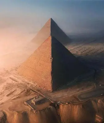 an aerial view of the pyramid of giza at VESTA - El Gouna Residence in Hurghada