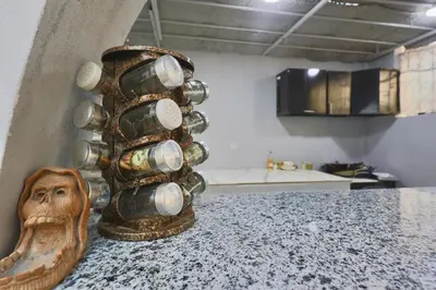 a vase sitting on a counter in a kitchen at White Gorf Hotel in Luxor