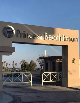 a entrance to a beach resort with a sign on it at Princess Resort Hurghada in Hurghada