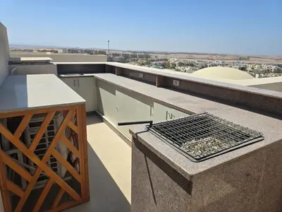a kitchen on a roof with a view at Best view in Makadi bay private rooftop PHASE 2 Makadi Heights in Hurghada
