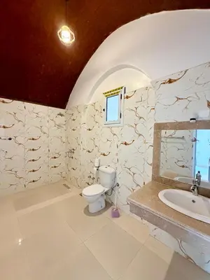 a bathroom with a toilet and a sink at Nile Palace Villa in Luxor