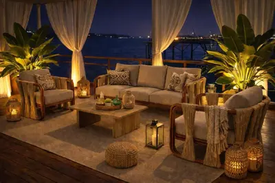 a living room with a couch and a table at Amber Dahabiya in Luxor