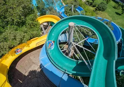 a water park with a roller coaster at Sindbad Club in Hurghada