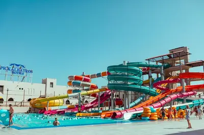 a large water park with a water slide at Pickalbatros The Palace Port Ghalib in Port Ghalib