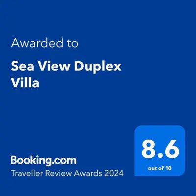 a screenshot of a cell phone with the text upgraded to sea view duplex v at Sea View Duplex Villa in Hurghada