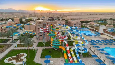an aerial view of a water park at a resort at Pickalbatros Aqua Park Resort - Hurghada in Hurghada