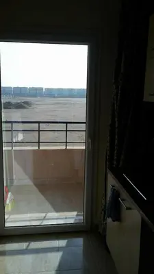 a window in a room with a view of an airport at Tiba Resort AA in Hurghada