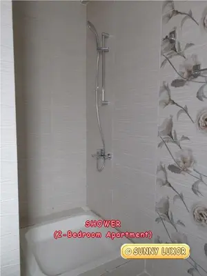 a shower stall in a bathroom with a shower at Sunny Luxor in Luxor