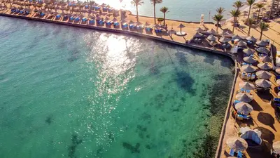 an aerial view of a swimming pool at a resort at Bel Air Azur Resort (Adults Only) in Hurghada