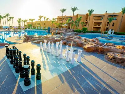 a chess board in the middle of a swimming pool at Stella Beach Resort & Spa, Makadi Bay in Hurghada