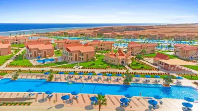 an aerial view of a resort with a swimming pool at Pickalbatros Sea World Resort - Marsa Alam- 