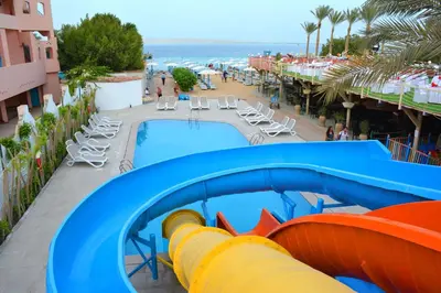 a view of a water slide at a resort at MinaMark Beach Resort for Families and Couples Only in Hurghada