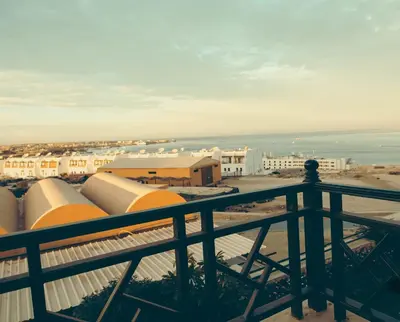 a view of a city from a balcony at Studio Sea view At Hurghada - A105 in Hurghada