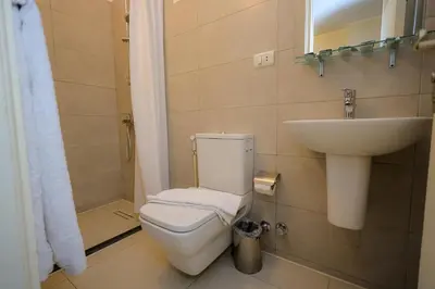 a bathroom with a toilet and a sink at Cleopatra Hotel in Aswan