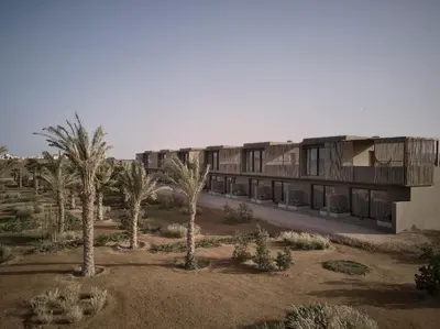 an aerial view of a building in the desert at Casa Cook El Gouna - Adults Only in Hurghada