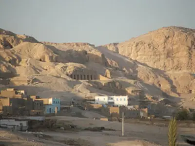 a small village in the middle of a mountain at Pharaohs Hotel in Luxor